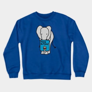 Elephant with Birthday Greetings Crewneck Sweatshirt